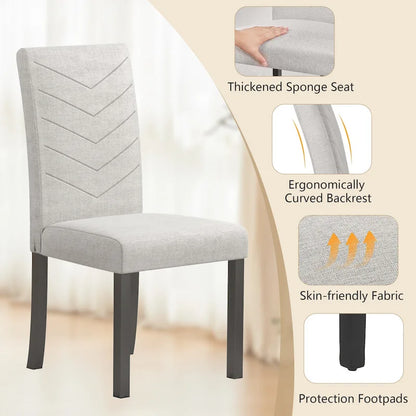Full Modern Solid Wood Linen Chair Upholstered