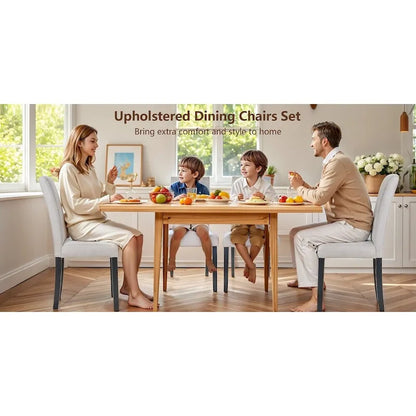 Full Modern Solid Wood Linen Chair Upholstered