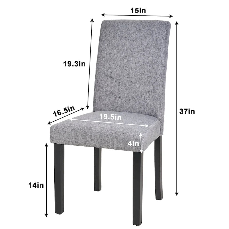 Full Modern Solid Wood Linen Chair Upholstered