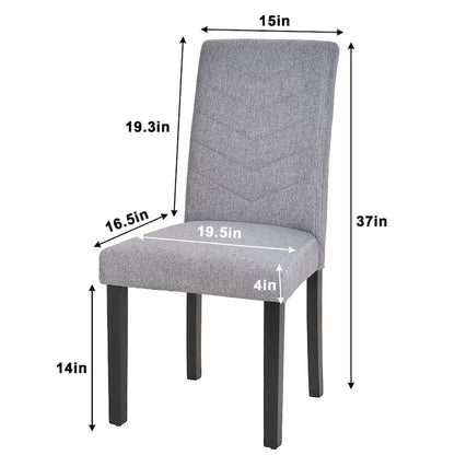 Full Modern Solid Wood Linen Chair Upholstered