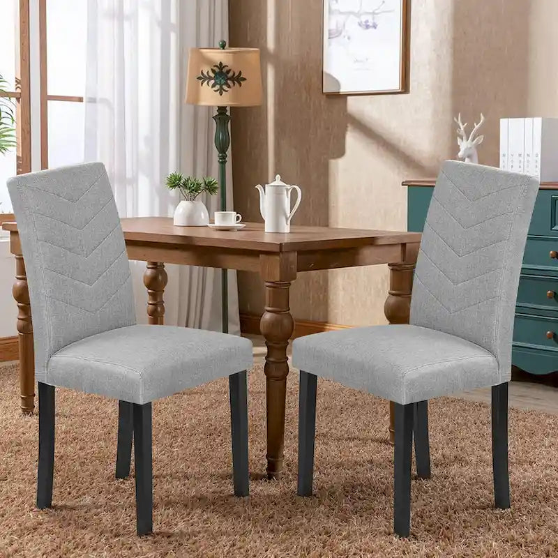 Full Modern Solid Wood Linen Chair Upholstered