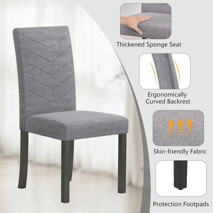 Full Modern Solid Wood Linen Chair Upholstered