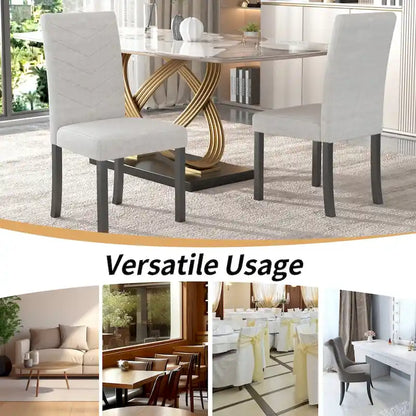 Full Modern Solid Wood Linen Chair Upholstered