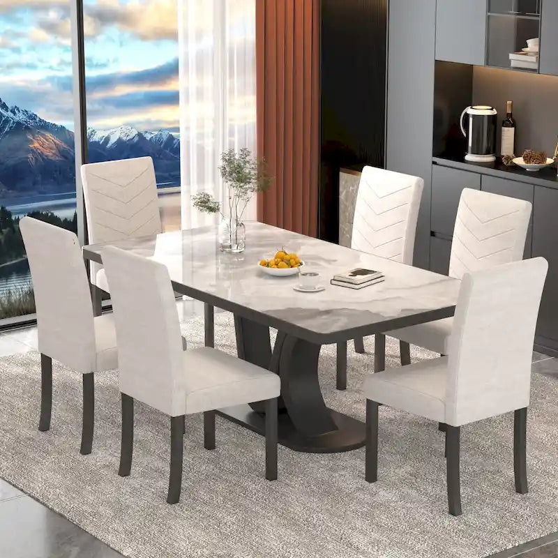 Full Modern Solid Wood Linen Chair Upholstered