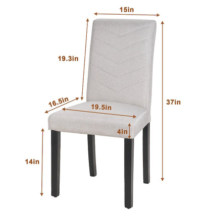 Full Modern Solid Wood Linen Chair Upholstered
