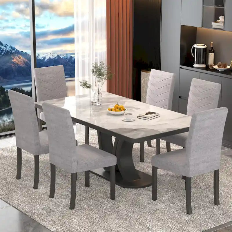 Full Modern Solid Wood Linen Chair Upholstered