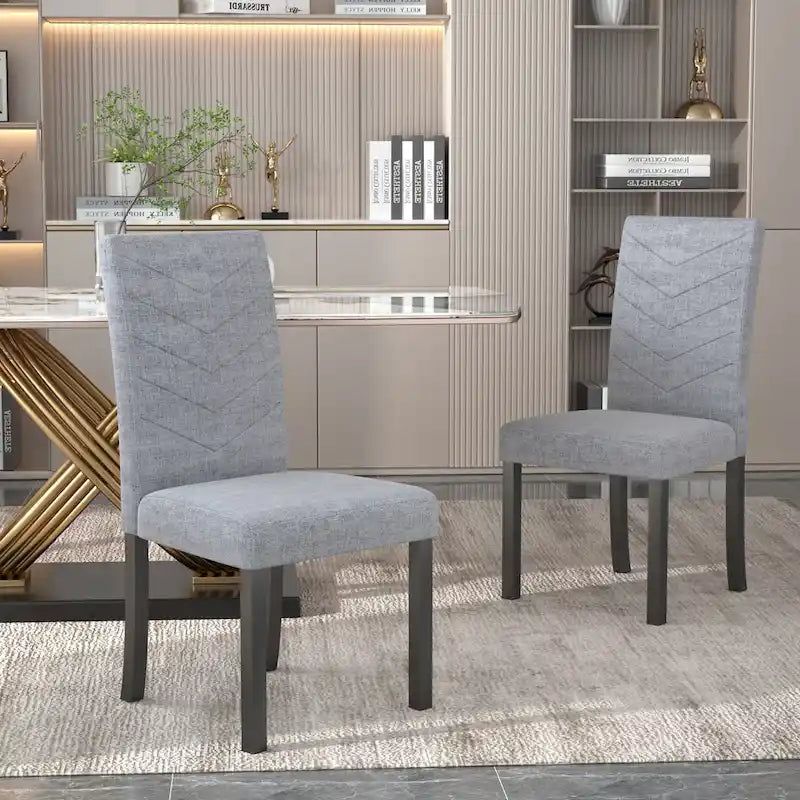 Full Modern Solid Wood Linen Chair Upholstered