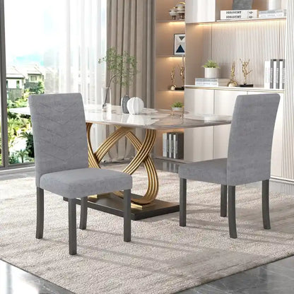 Full Modern Solid Wood Linen Chair Upholstered