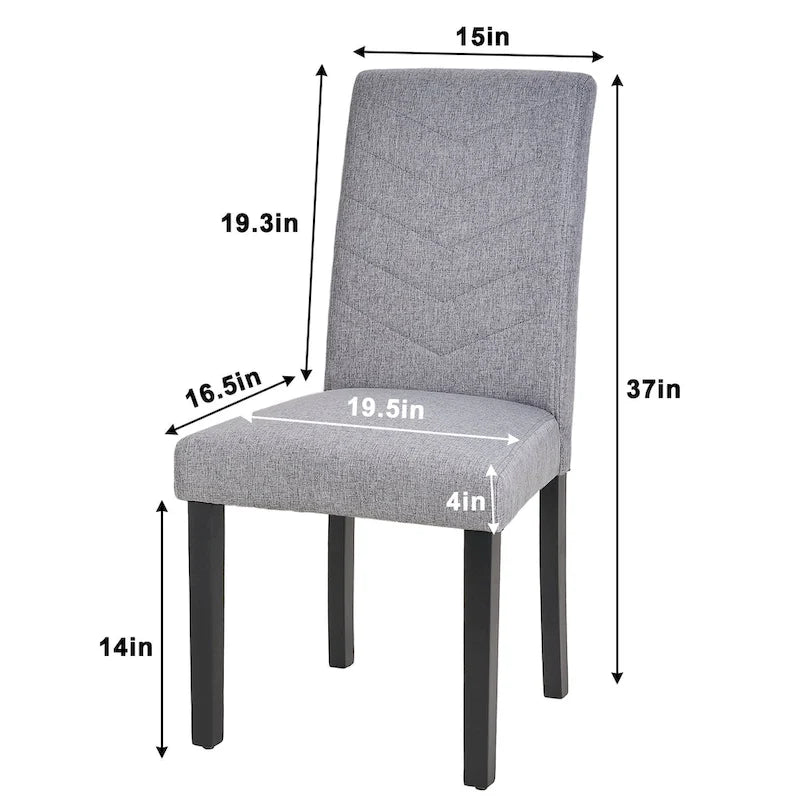 Full Modern Solid Wood Linen Chair Upholstered