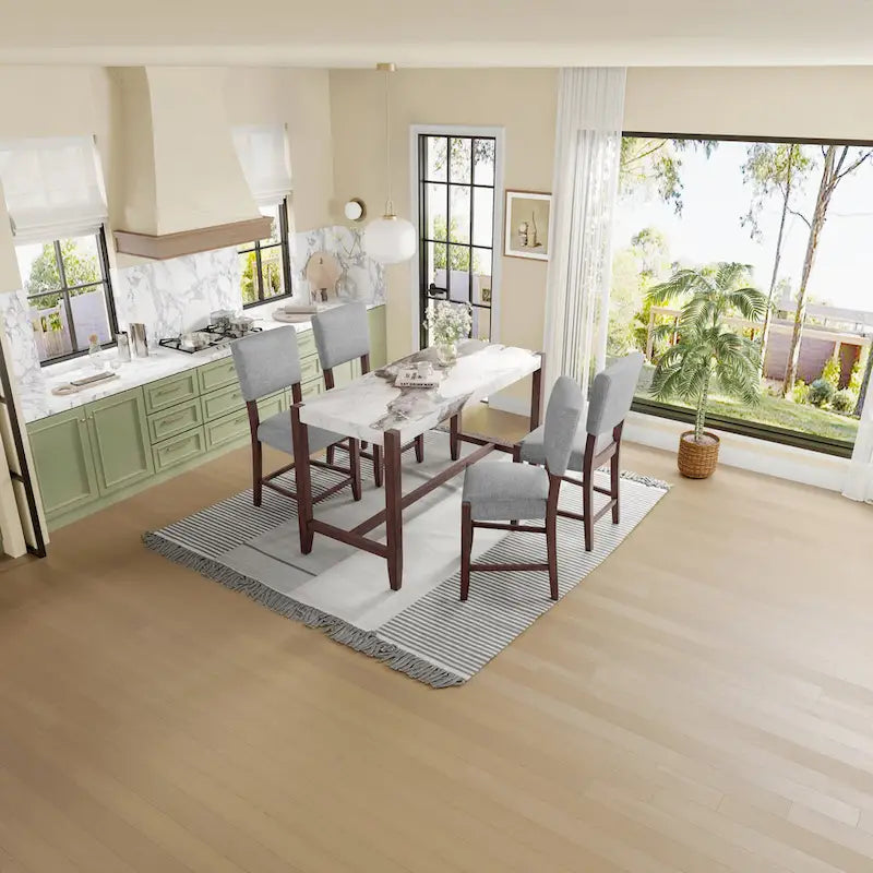 40.4 Inch Mid-Century Modern Solid Wood Linen Chair Upholstered