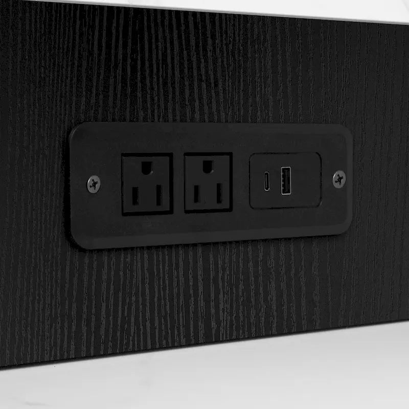 Full 5 Inch Modern Metal Marble Table with Storage