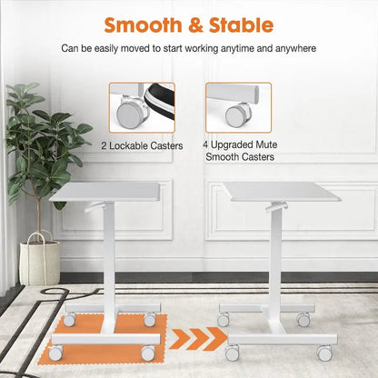 Metal Engineered Wood Table Adjustable