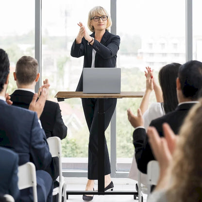 Metal Engineered Wood Table Adjustable