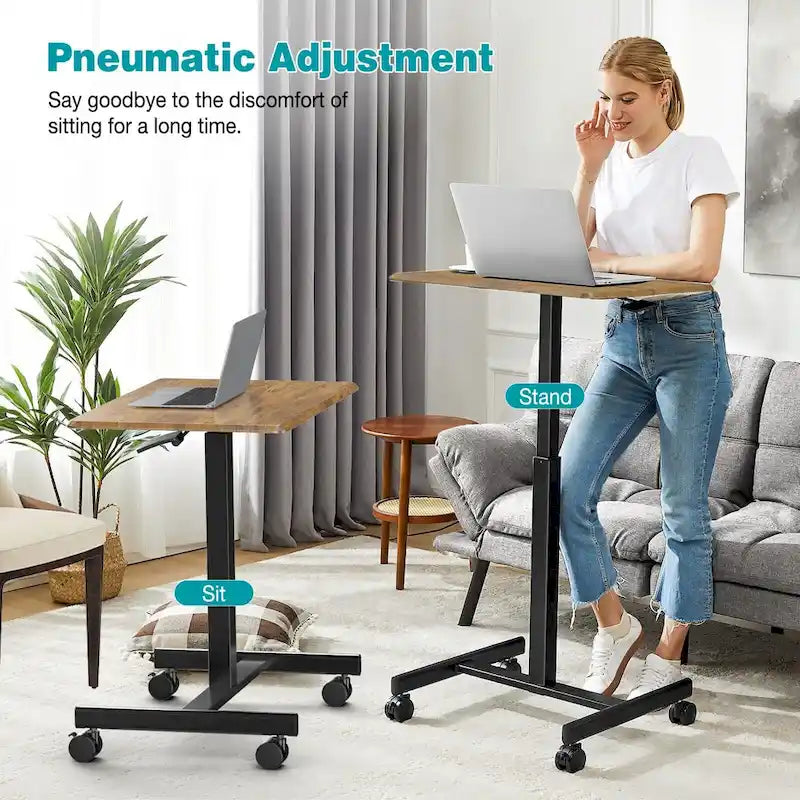 Metal Engineered Wood Table Adjustable