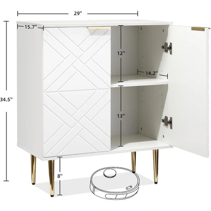 Modern Wood Metal Cabinet with Storage