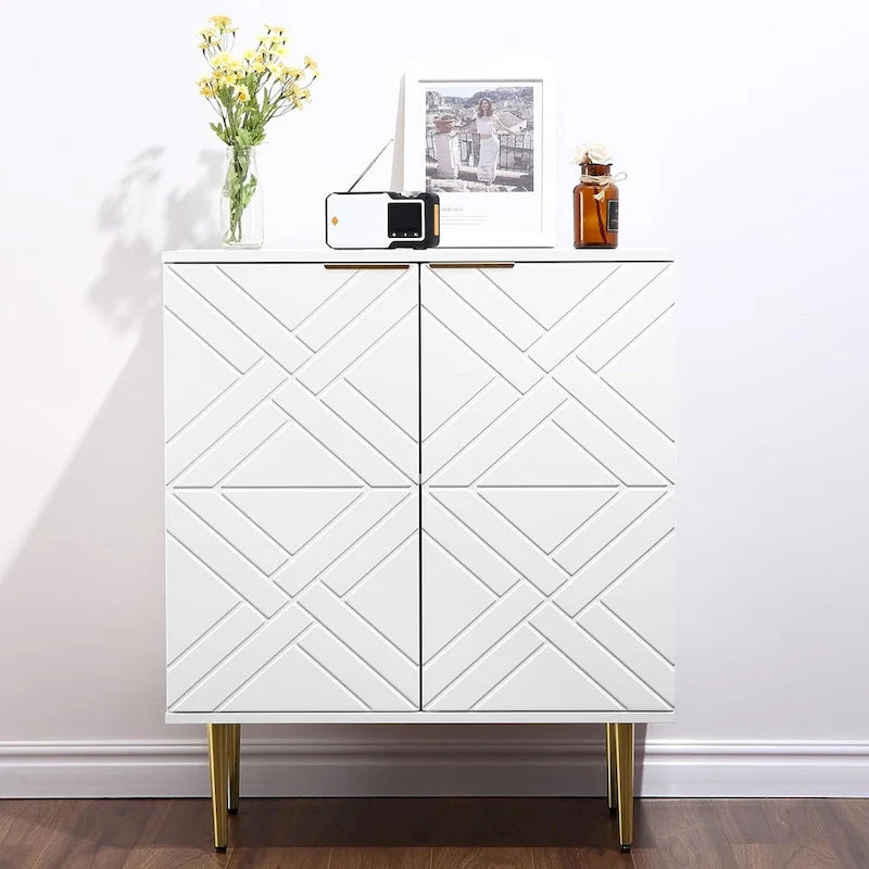 Modern Wood Metal Cabinet with Storage