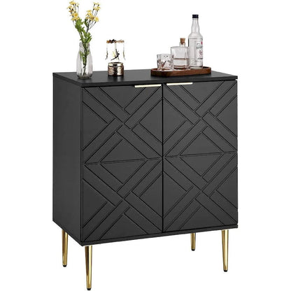 Modern Wood Metal Cabinet with Storage