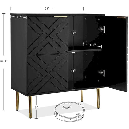 Modern Wood Metal Cabinet with Storage
