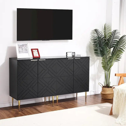 Modern Wood Metal Cabinet with Storage