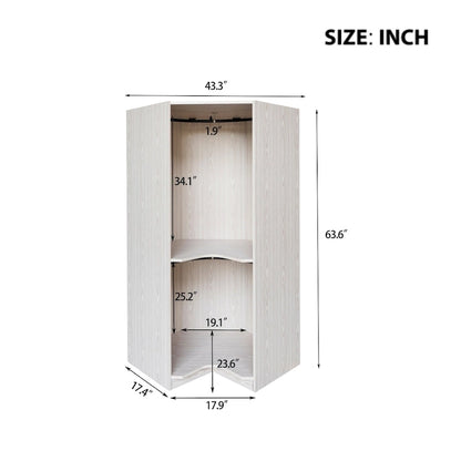Polygon Corner Wardrobe with 2-Doors