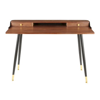 Carson Carrington Creggan Mid-Century Modern Black Metal & Wood Office Desk