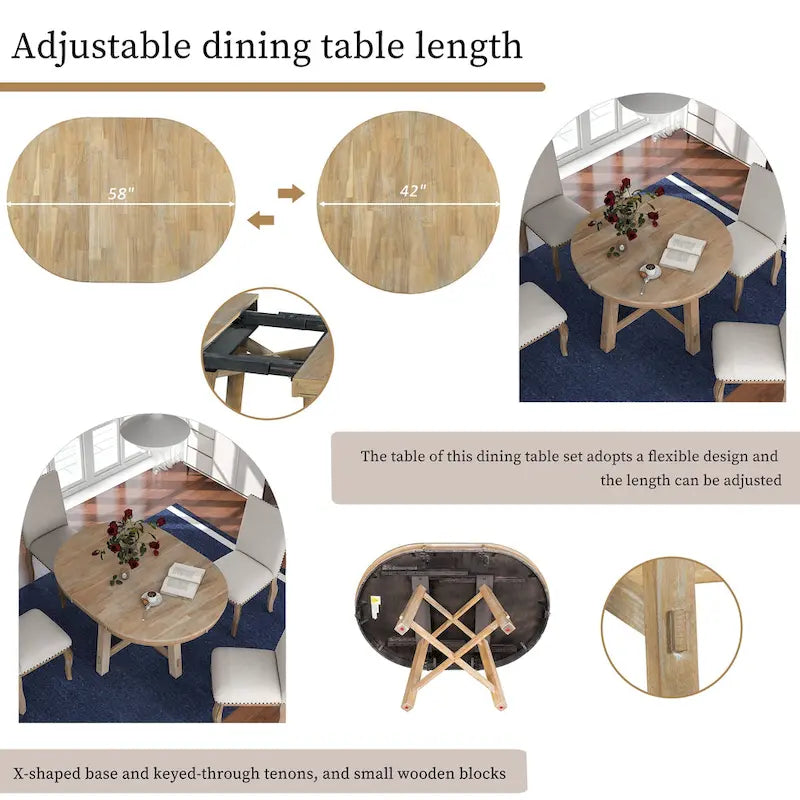 Full Modern Wood Engineered Wood Table Extendable