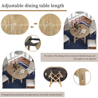 Full Modern Wood Engineered Wood Table Extendable