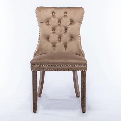 Modern Solid Wood Metal Chair Upholstered