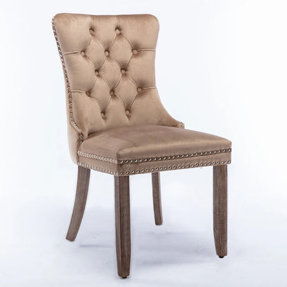 Modern Solid Wood Metal Chair Upholstered