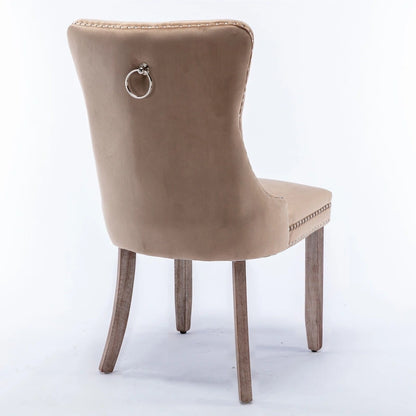 Modern Solid Wood Metal Chair Upholstered