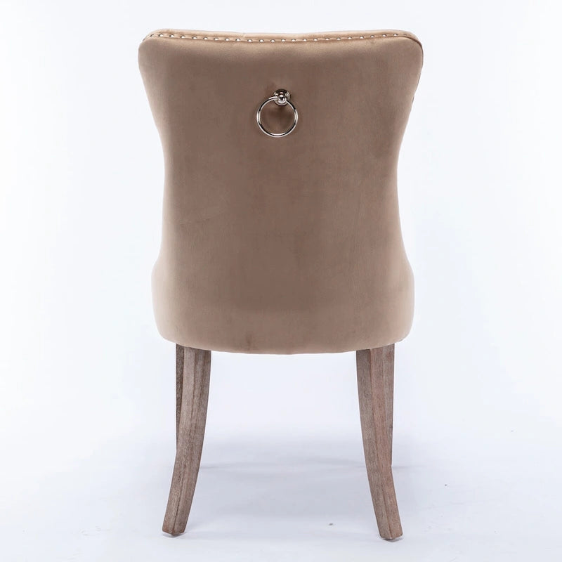 Modern Solid Wood Metal Chair Upholstered