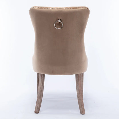 Modern Solid Wood Metal Chair Upholstered