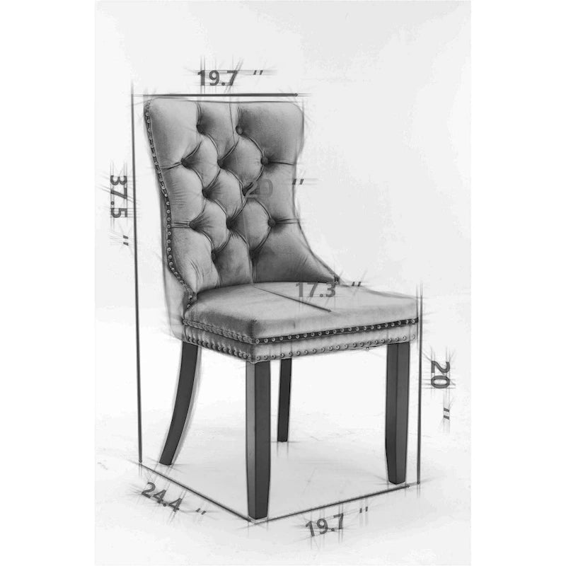 Modern Solid Wood Metal Chair Upholstered