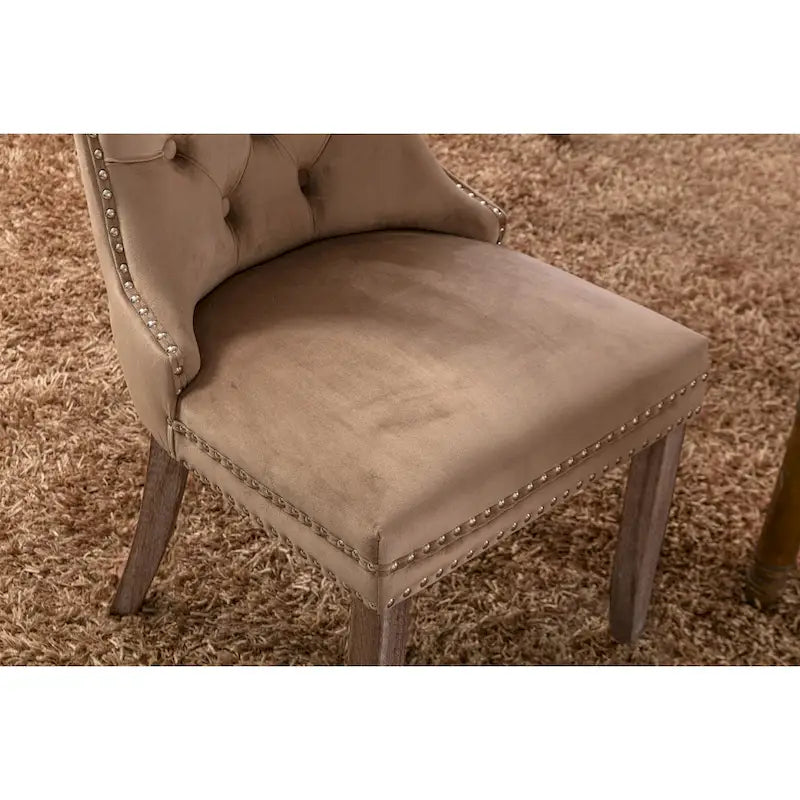 Modern Solid Wood Metal Chair Upholstered