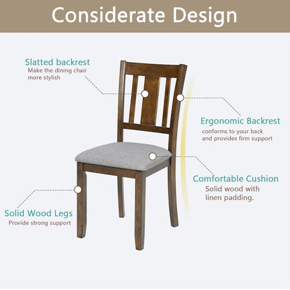 Modern Solid Wood Linen Chair