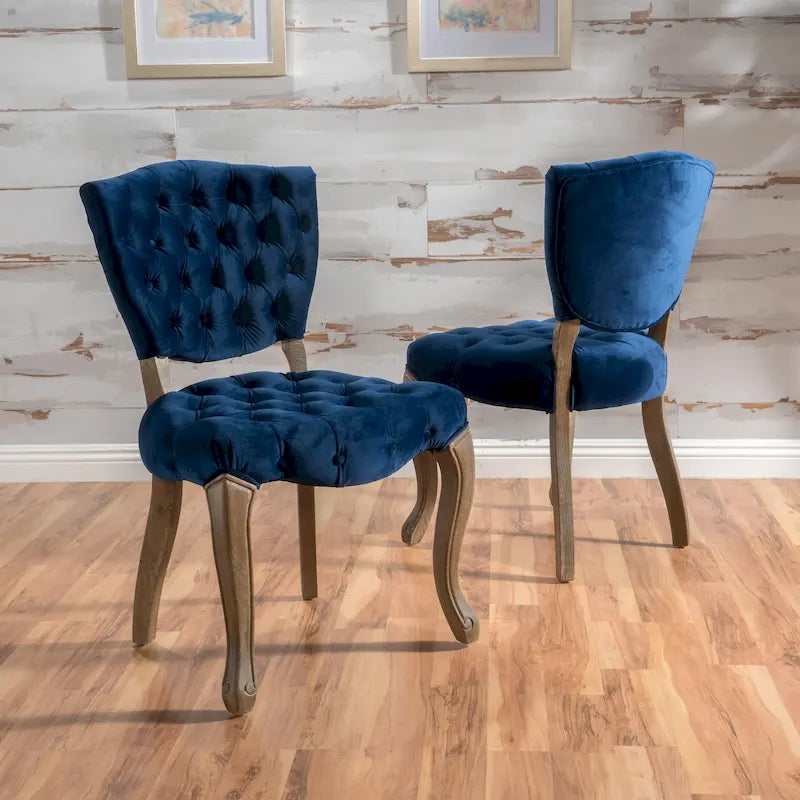 33.5 Inch Traditional Wood Metal Chair Tufted