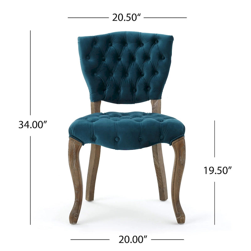 33.5 Inch Traditional Wood Metal Chair Tufted