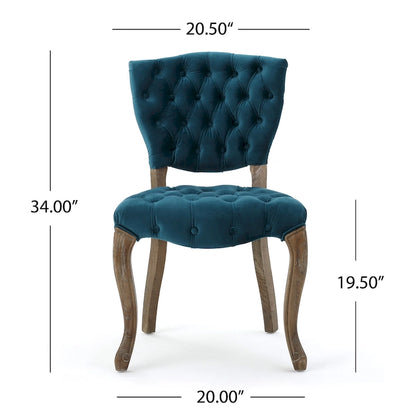33.5 Inch Traditional Wood Metal Chair Tufted