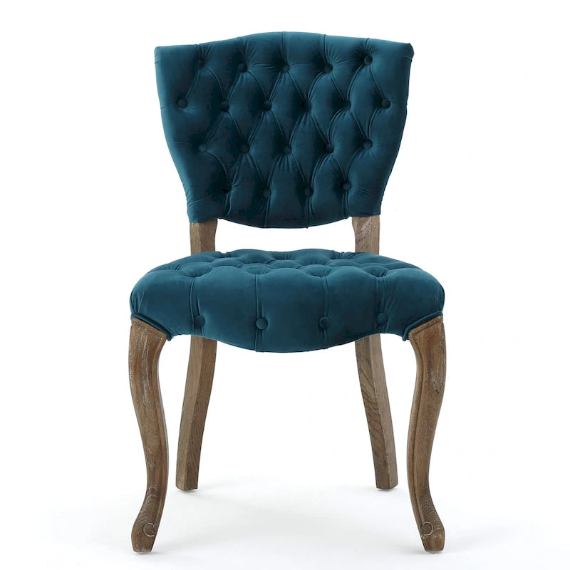 33.5 Inch Traditional Wood Metal Chair Tufted