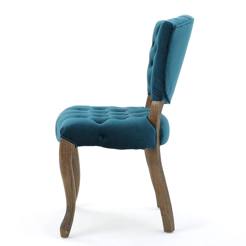 33.5 Inch Traditional Wood Metal Chair Tufted