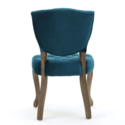 33.5 Inch Traditional Wood Metal Chair Tufted