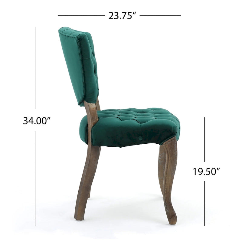 33.5 Inch Traditional Wood Metal Chair Tufted