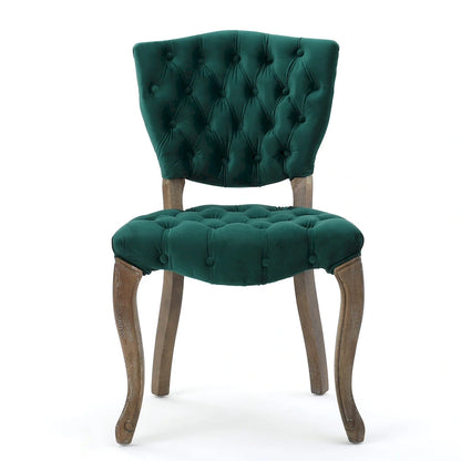 33.5 Inch Traditional Wood Metal Chair Tufted