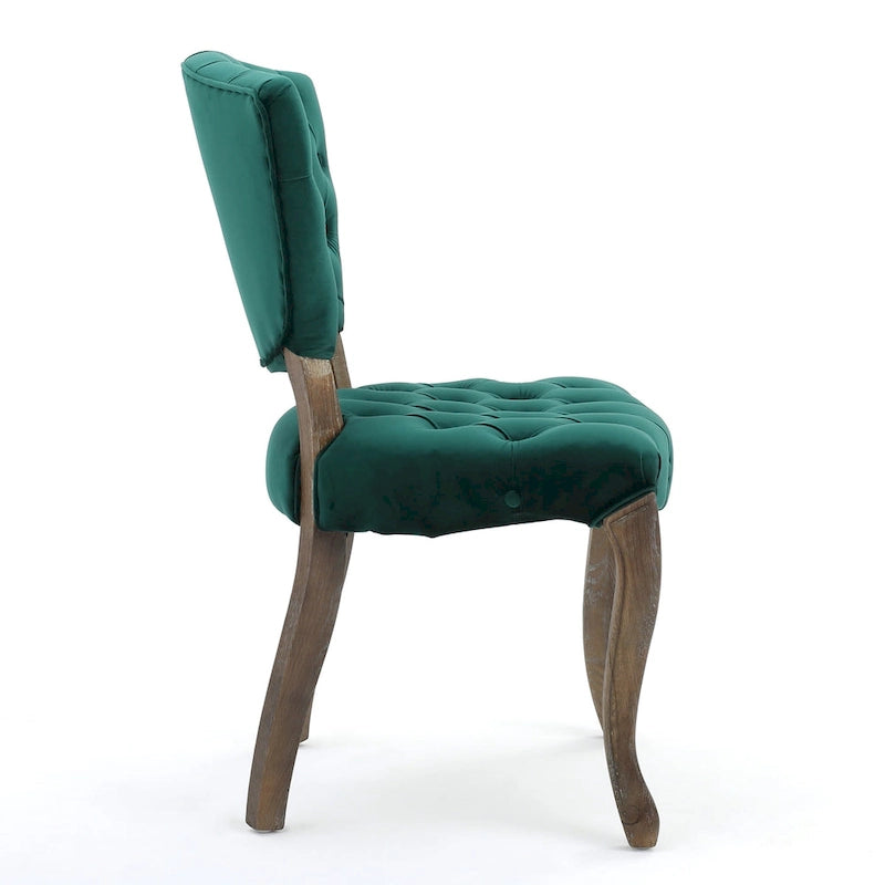 33.5 Inch Traditional Wood Metal Chair Tufted
