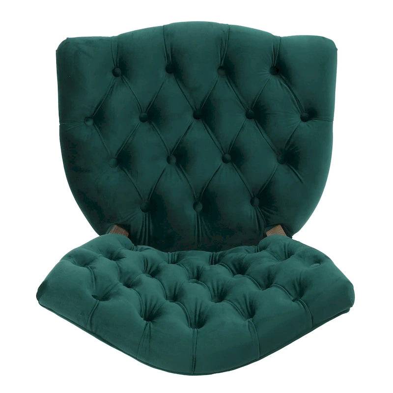 33.5 Inch Traditional Wood Metal Chair Tufted