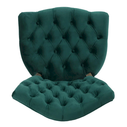 33.5 Inch Traditional Wood Metal Chair Tufted