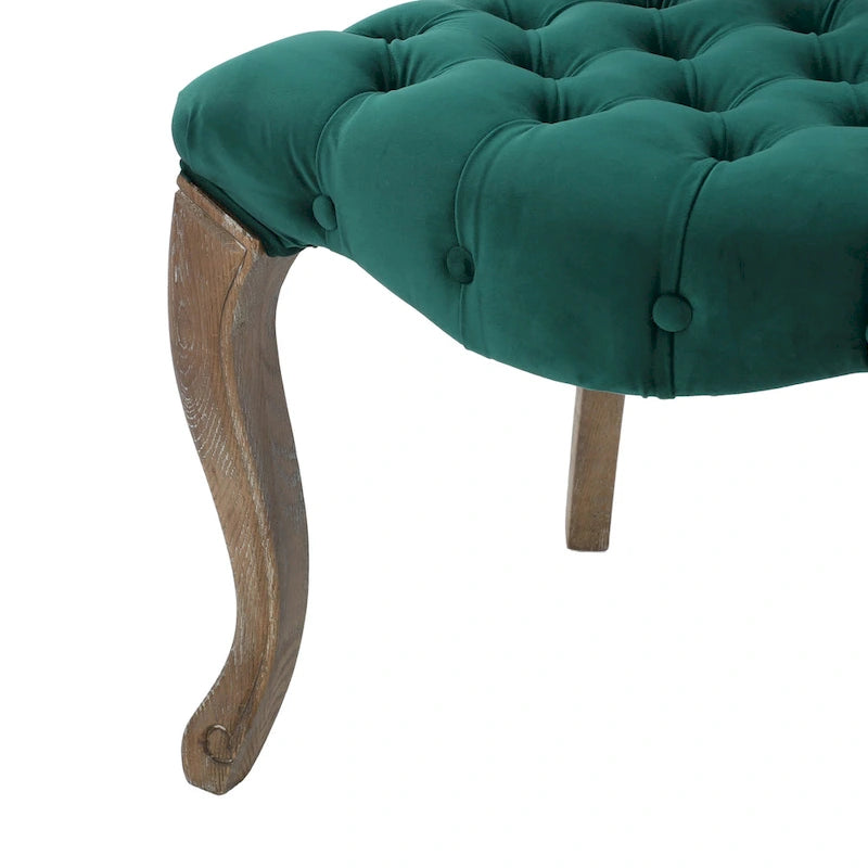 33.5 Inch Traditional Wood Metal Chair Tufted