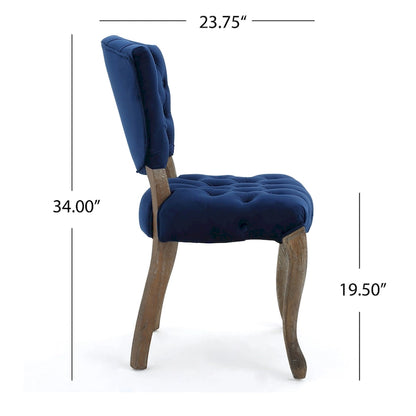 33.5 Inch Traditional Wood Metal Chair Tufted