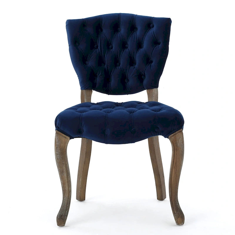 33.5 Inch Traditional Wood Metal Chair Tufted
