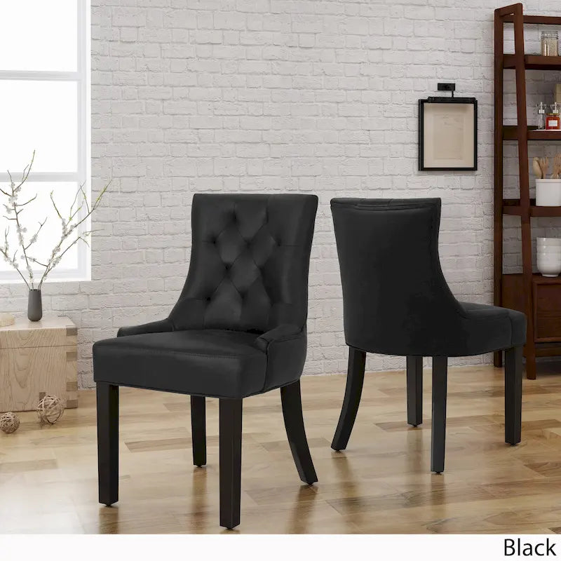 36 Inch Traditional Wood Fabric Chair Tufted